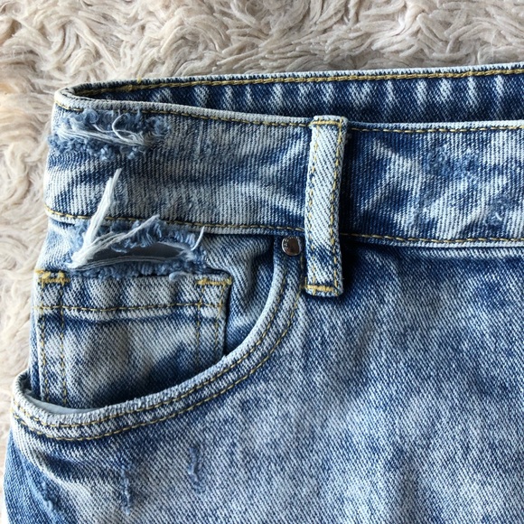 PACSUN Denim Mini Skirt Raw Hem - Picture 3 of 9